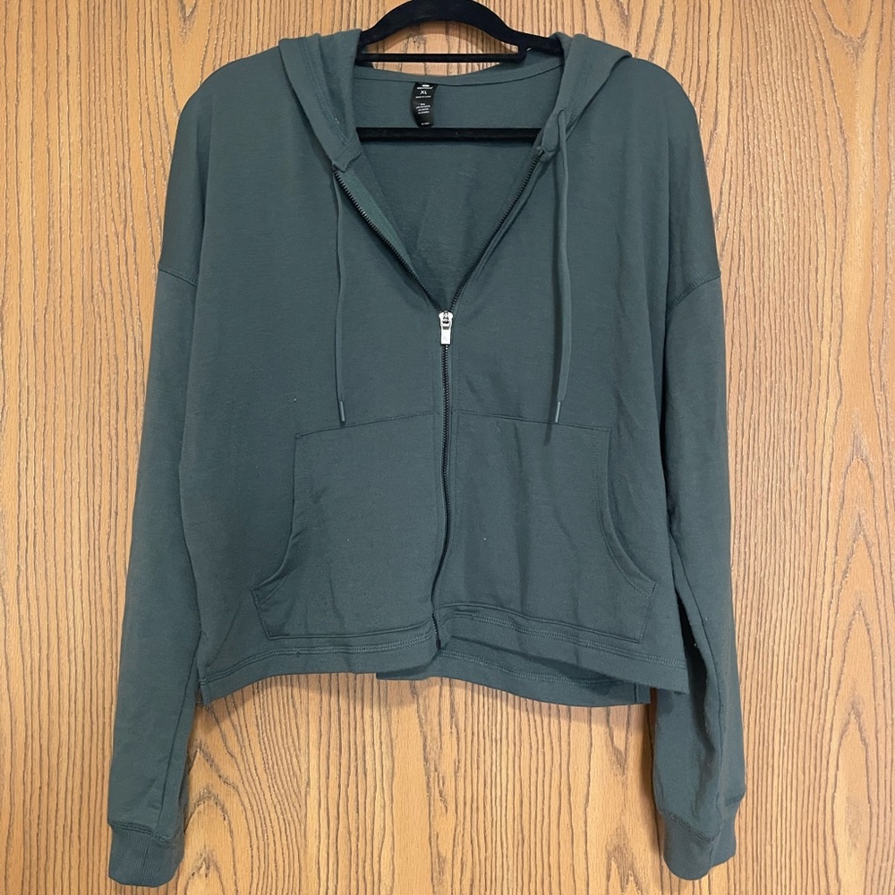 90 Degree By Reflex Dark Green Hoodie